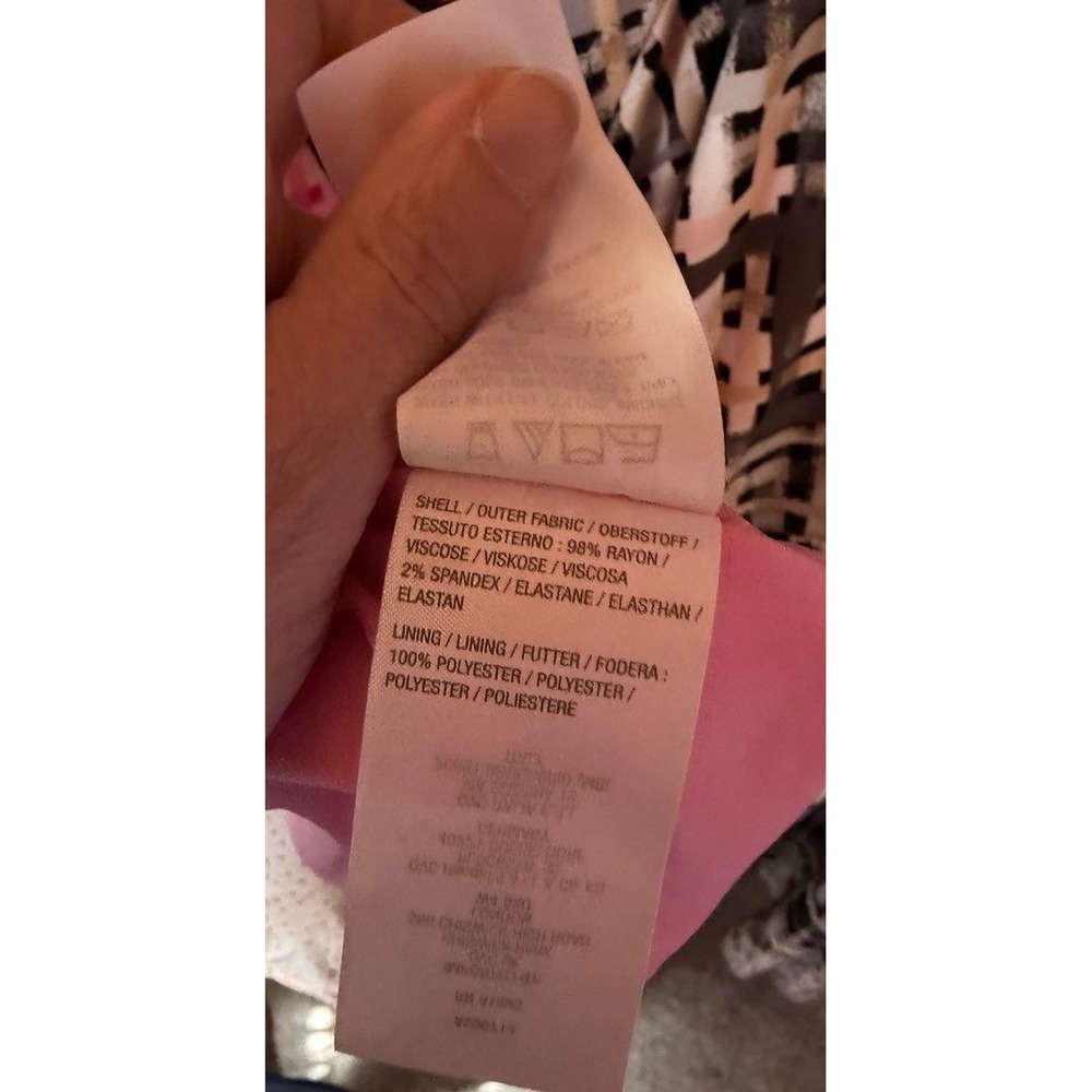 466. Isaac Mizrahi Live Pink  Abstract Geometric Tiered Midi Dress Resort 4XP - Picture 5 of 6